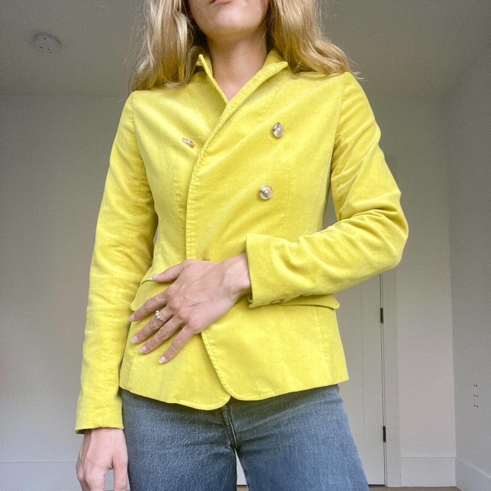 YELLOW  CORDUROY BLAZER